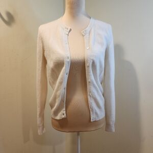 C By Bloomingdale's Ivory Cashmere Women's White Cardigan Sweater S